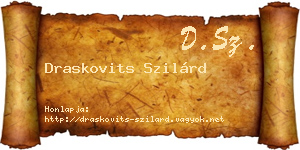 Draskovits Szilárd névjegykártya