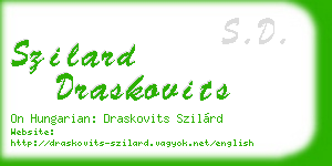 szilard draskovits business card