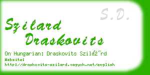 szilard draskovits business card